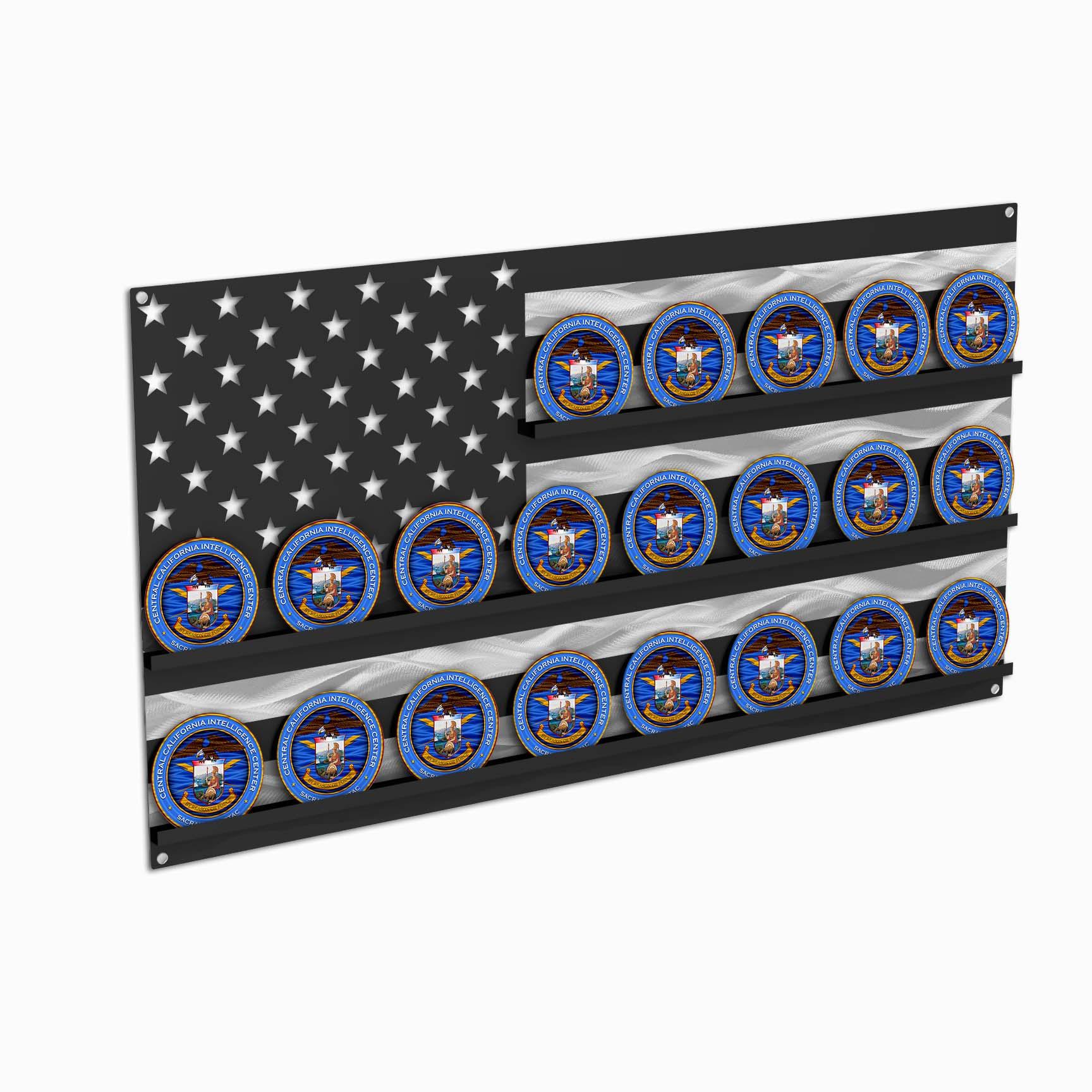 Metal American Flag Challenge Coin Holder